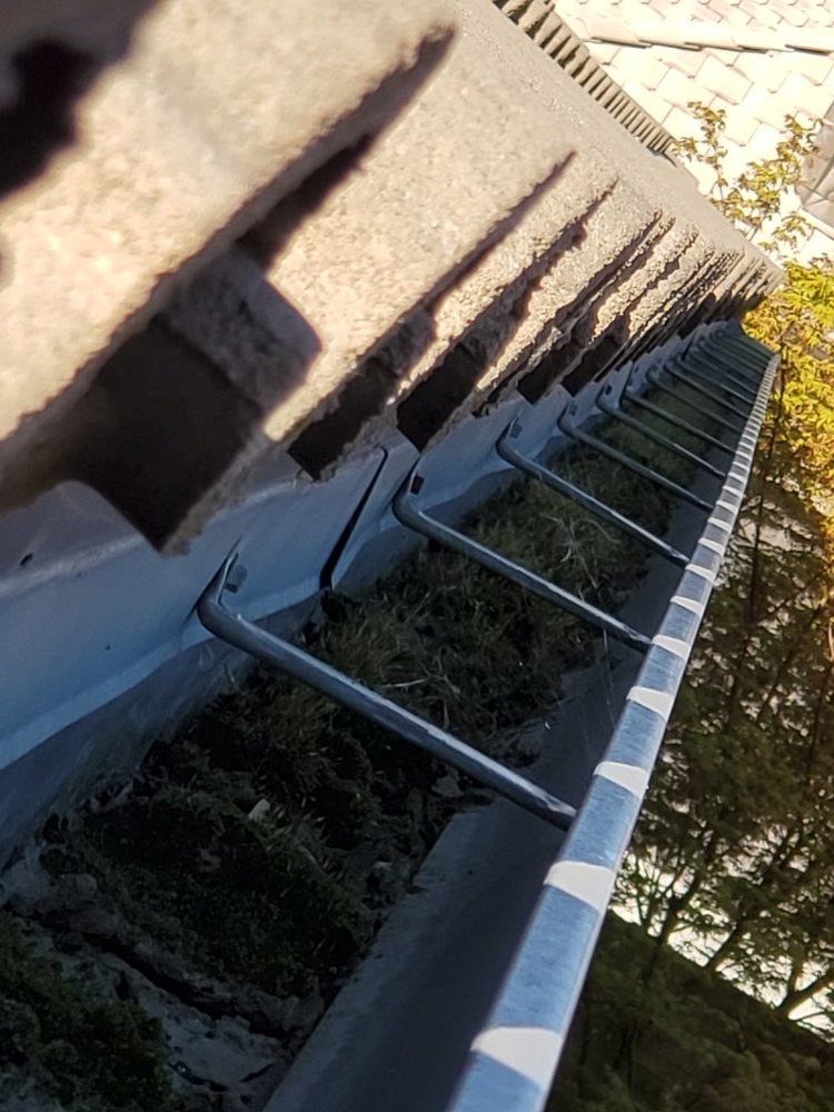 Debris pulled from a clogged residential rain gutter